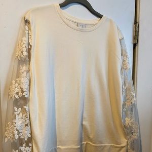 Lace Sleeved Sweater